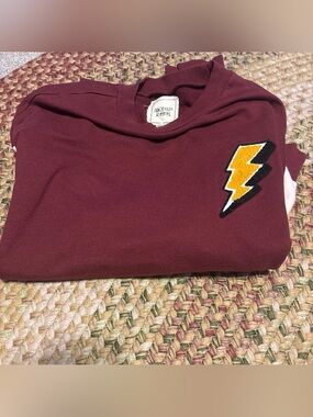 Womens Maroon Sweatshirt with Lightning Patch